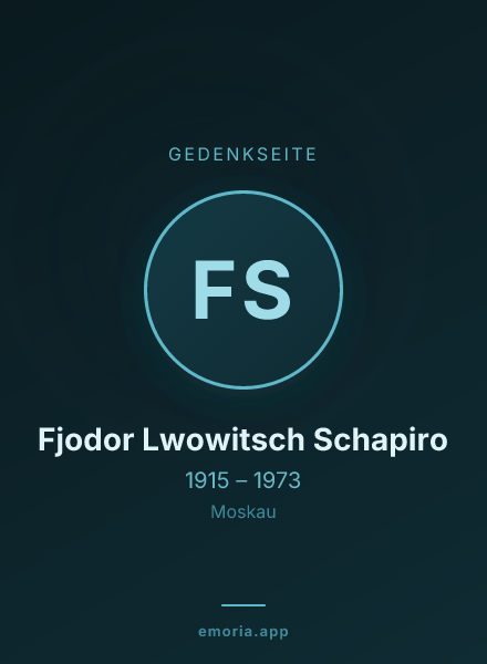 Gedenkportrait von Fjodor Lwowitsch Schapiro