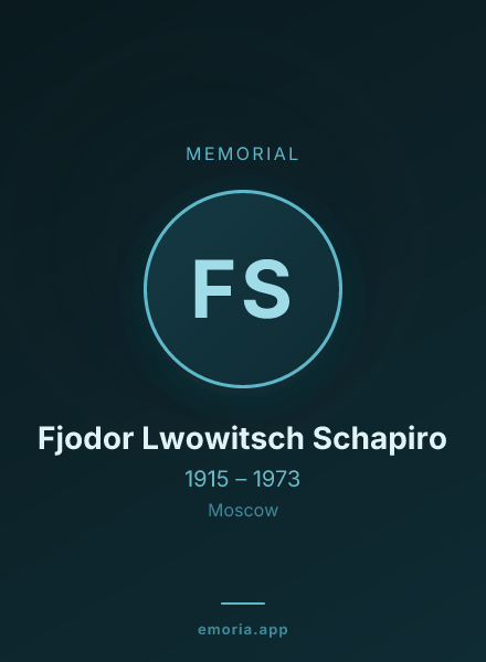 Memorial portrait of Fjodor Lwowitsch Schapiro