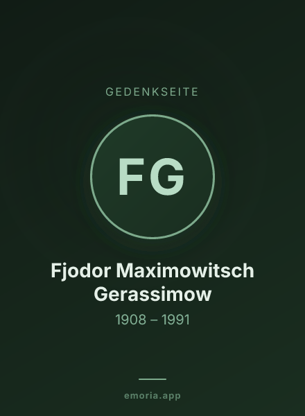 Gedenkportrait von Fjodor Maximowitsch Gerassimow