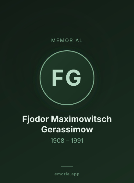Memorial portrait of Fjodor Maximowitsch Gerassimow