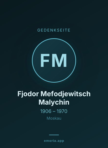 Gedenkportrait von Fjodor Mefodjewitsch Malychin