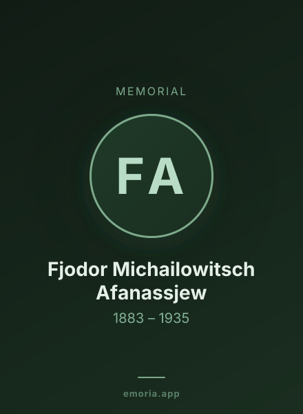 Memorial portrait of Fjodor Michailowitsch Afanassjew