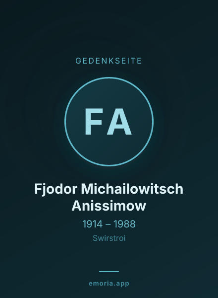 Gedenkportrait von Fjodor Michailowitsch Anissimow