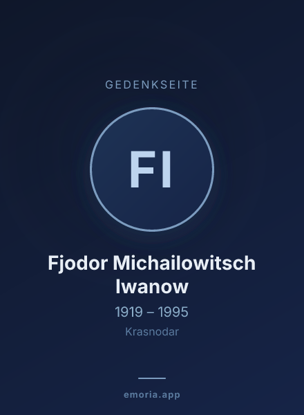 Gedenkportrait von Fjodor Michailowitsch Iwanow