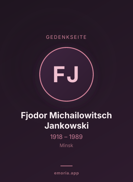 Gedenkportrait von Fjodor Michailowitsch Jankowski