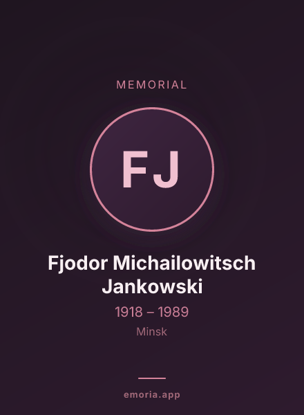 Memorial portrait of Fjodor Michailowitsch Jankowski