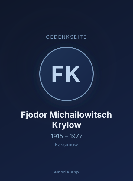 Gedenkportrait von Fjodor Michailowitsch Krylow