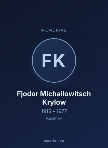 Memorial portrait of Fjodor Michailowitsch Krylow