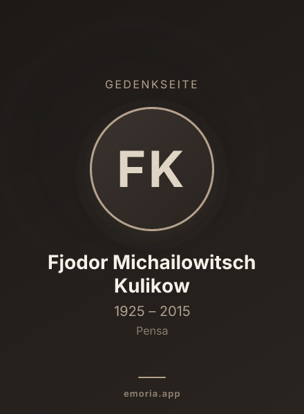 Gedenkportrait von Fjodor Michailowitsch Kulikow