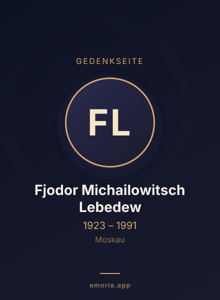 Gedenkportrait von Fjodor Michailowitsch Lebedew