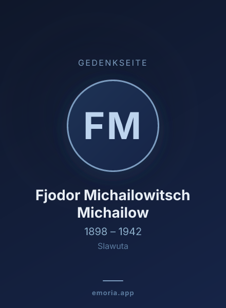 Gedenkportrait von Fjodor Michailowitsch Michailow