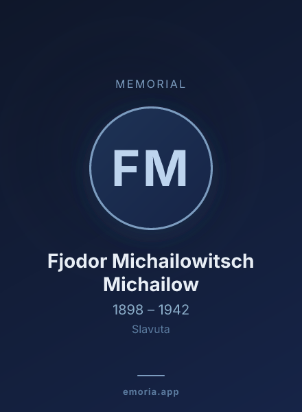 Memorial portrait of Fjodor Michailowitsch Michailow