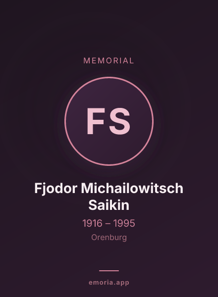 Memorial portrait of Fjodor Michailowitsch Saikin