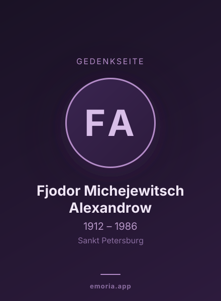 Gedenkportrait von Fjodor Michejewitsch Alexandrow