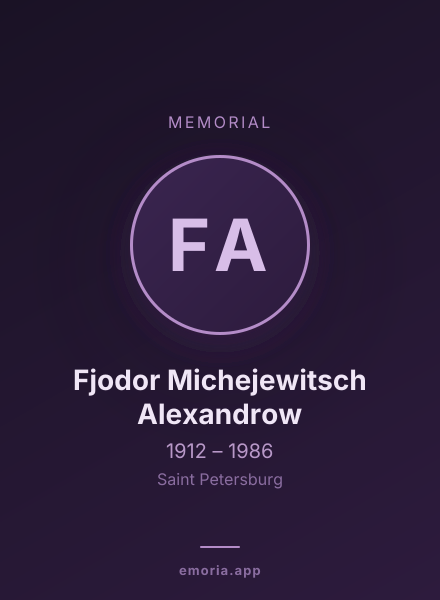 Memorial portrait of Fjodor Michejewitsch Alexandrow
