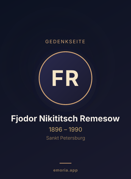Gedenkportrait von Fjodor Nikititsch Remesow