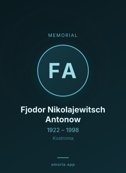 Memorial portrait of Fjodor Nikolajewitsch Antonow