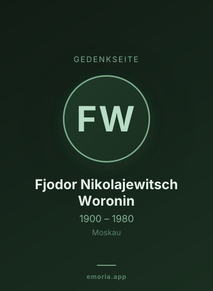 Gedenkportrait von Fjodor Nikolajewitsch Woronin