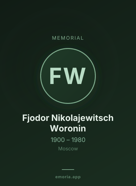 Memorial portrait of Fjodor Nikolajewitsch Woronin