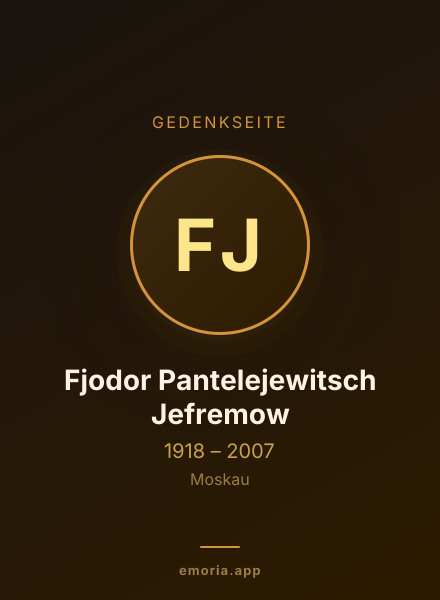 Gedenkportrait von Fjodor Pantelejewitsch Jefremow