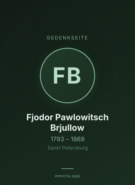 Gedenkportrait von Fjodor Pawlowitsch Brjullow