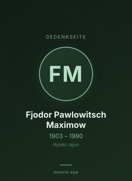 Gedenkportrait von Fjodor Pawlowitsch Maximow