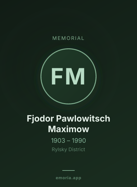 Memorial portrait of Fjodor Pawlowitsch Maximow