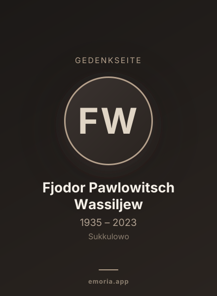 Gedenkportrait von Fjodor Pawlowitsch Wassiljew