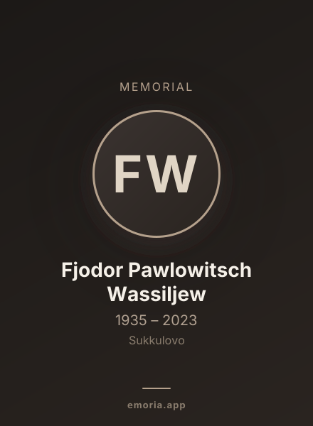 Memorial portrait of Fjodor Pawlowitsch Wassiljew