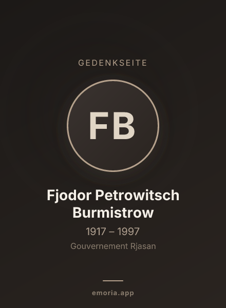 Gedenkportrait von Fjodor Petrowitsch Burmistrow