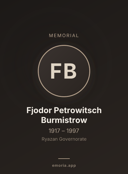 Memorial portrait of Fjodor Petrowitsch Burmistrow