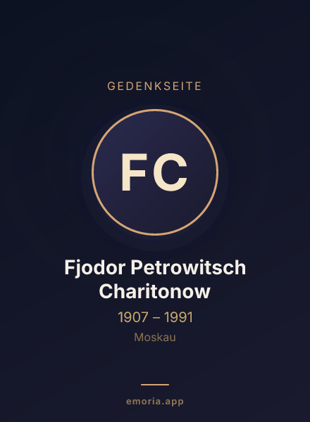 Gedenkportrait von Fjodor Petrowitsch Charitonow