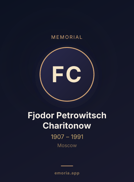 Memorial portrait of Fjodor Petrowitsch Charitonow