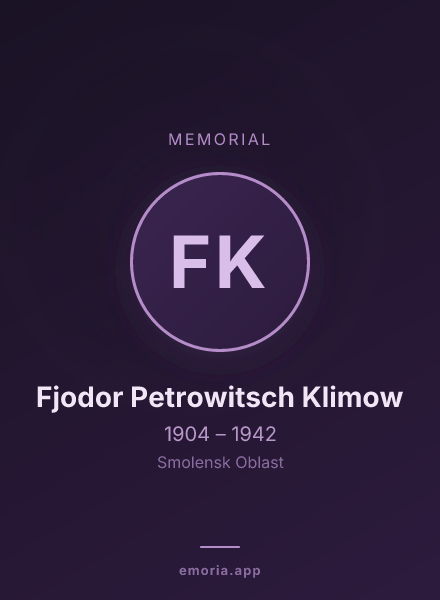 Memorial portrait of Fjodor Petrowitsch Klimow