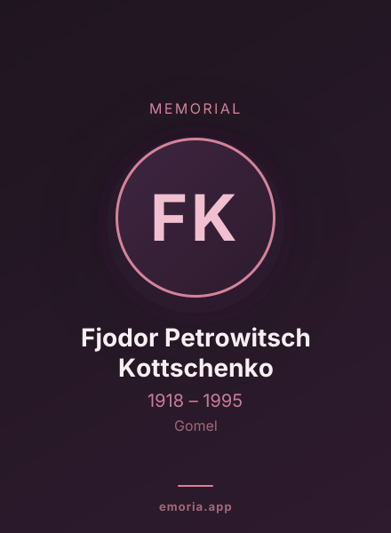 Memorial portrait of Fjodor Petrowitsch Kottschenko