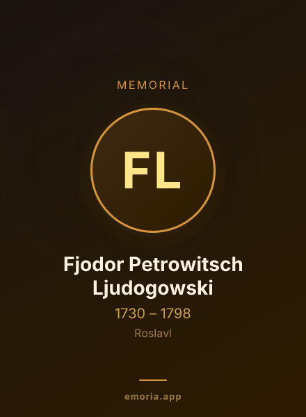 Memorial portrait of Fjodor Petrowitsch Ljudogowski