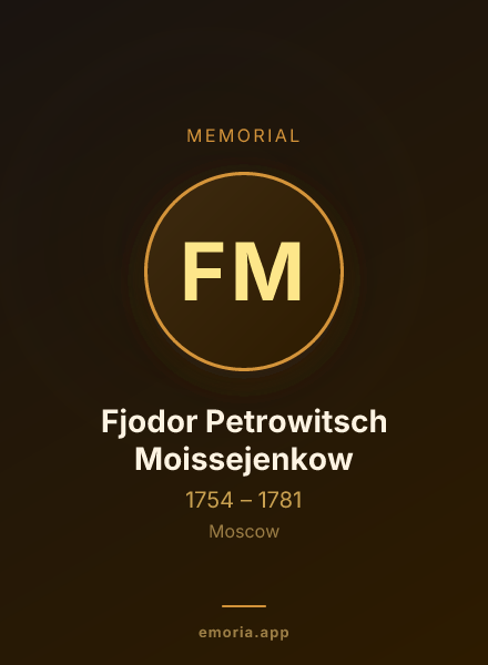 Memorial portrait of Fjodor Petrowitsch Moissejenkow
