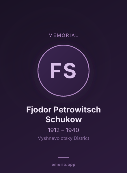 Memorial portrait of Fjodor Petrowitsch Schukow
