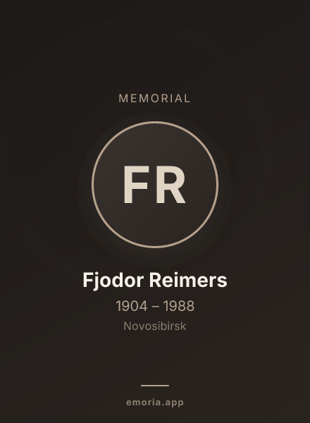 Memorial portrait of Fjodor Reimers