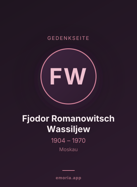 Gedenkportrait von Fjodor Romanowitsch Wassiljew