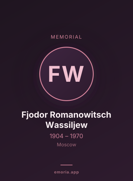 Memorial portrait of Fjodor Romanowitsch Wassiljew