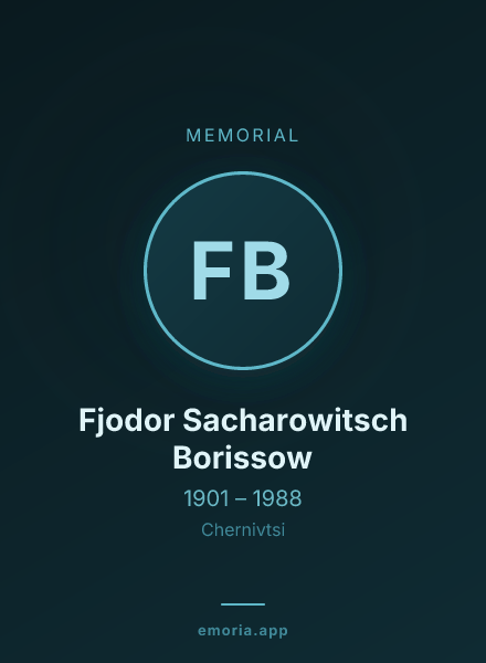 Memorial portrait of Fjodor Sacharowitsch Borissow