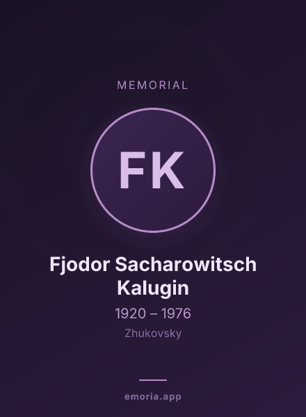 Memorial portrait of Fjodor Sacharowitsch Kalugin