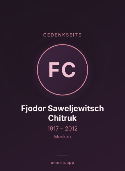 Gedenkportrait von Fjodor Saweljewitsch Chitruk