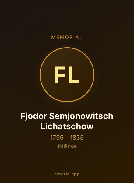 Memorial portrait of Fjodor Semjonowitsch Lichatschow