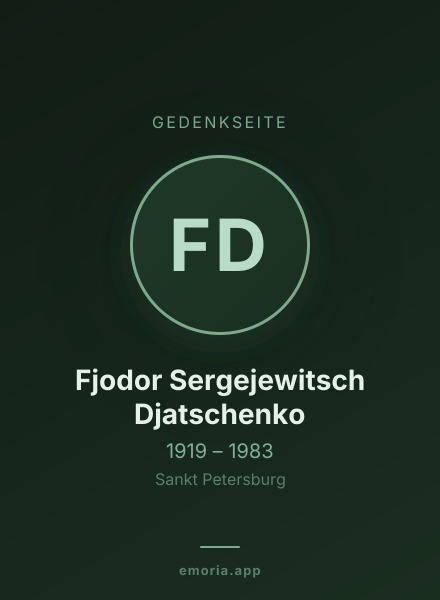 Gedenkportrait von Fjodor Sergejewitsch Djatschenko