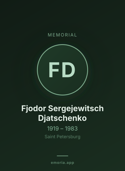 Memorial portrait of Fjodor Sergejewitsch Djatschenko