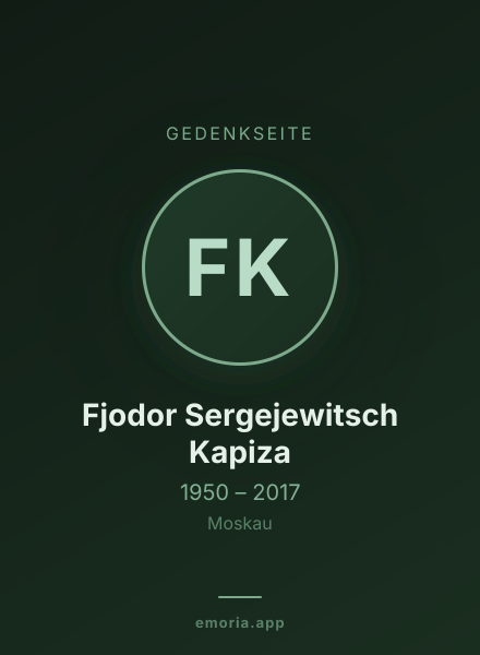 Gedenkportrait von Fjodor Sergejewitsch Kapiza