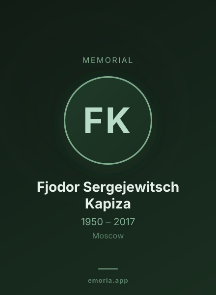 Memorial portrait of Fjodor Sergejewitsch Kapiza