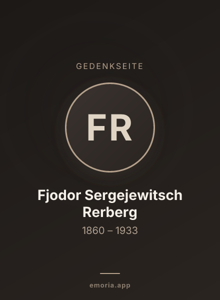 Gedenkportrait von Fjodor Sergejewitsch Rerberg
